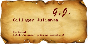 Gilinger Julianna névjegykártya